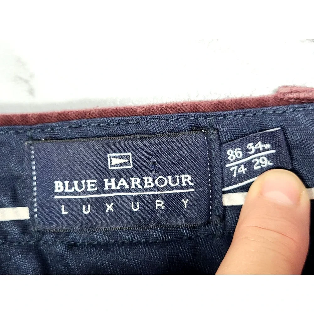 Blue Harbour Luxury Italian Soft Moleskin Soft Emmetex Flat Front‎ Pant 34X29